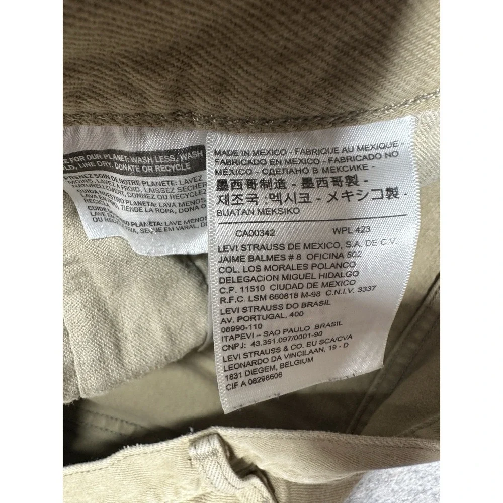 Levi's 501 Khaki Straight-Leg Men's Jeans W42 L32 Olive Tan Workwear Vintage